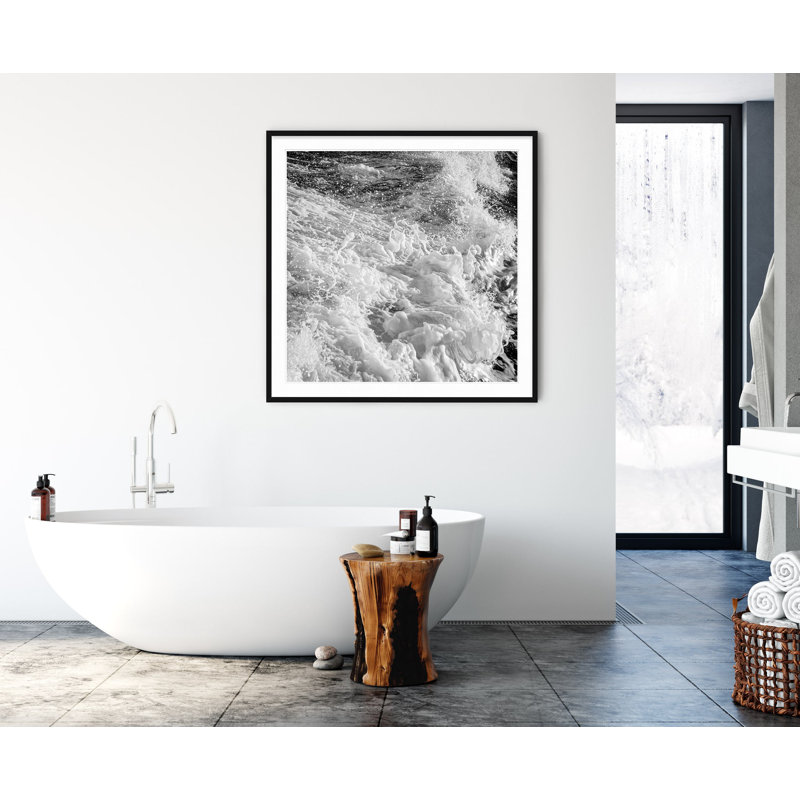 White Water - Picture Frame Photograph on Paper , 36" H x 36" W, Black Framed