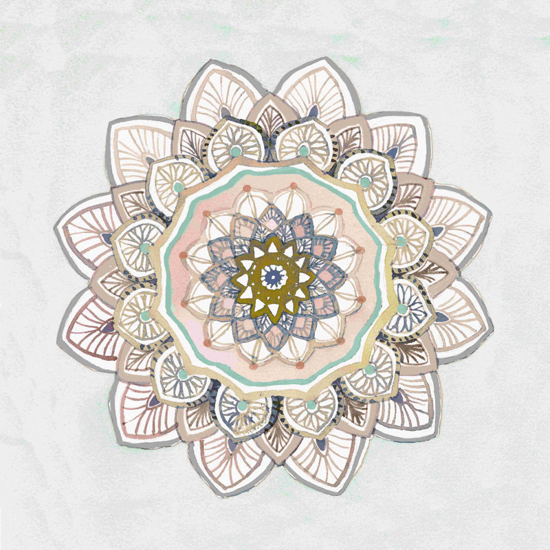 Motif floral sur toile tendue, H 12 po x l 12 po