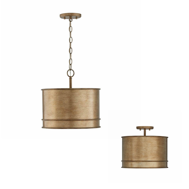 Fintan 1 - Light Gold Drum Pendant