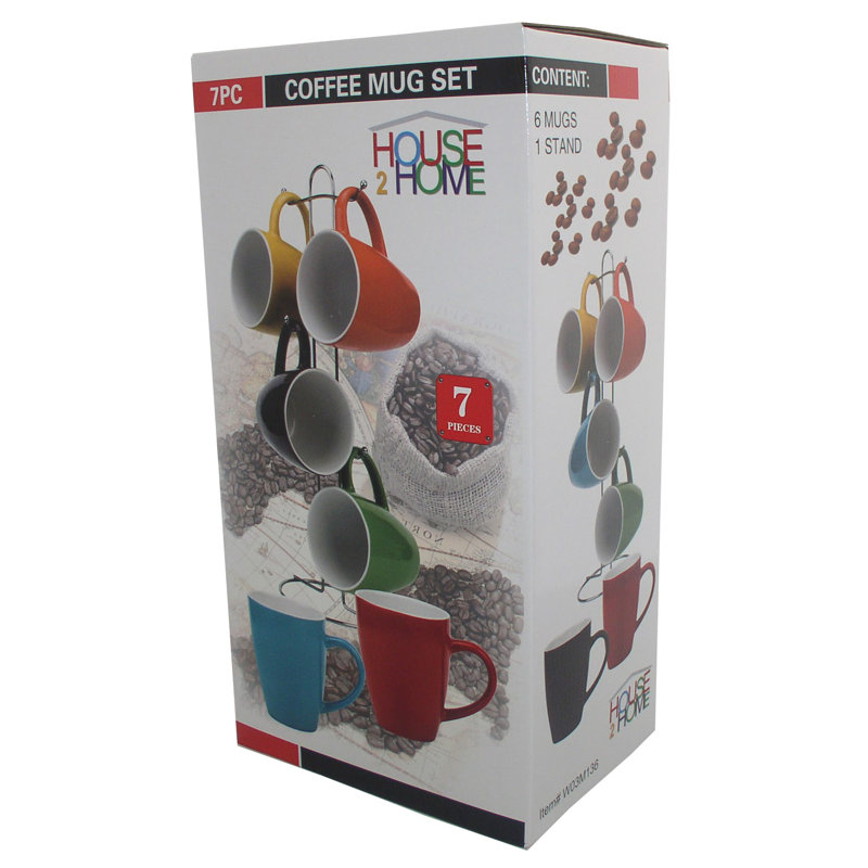 6 Piece Coffee Mug Set With Stand