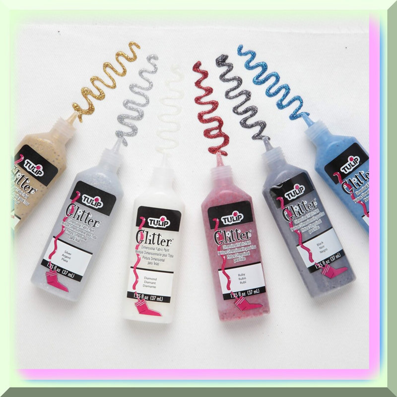 SparkleShades 3D Metallic Fabric Paint 6 Pack Glitter