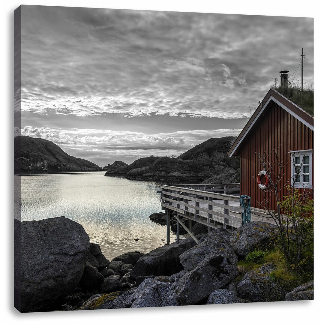 Leinwandbild Sonnenaufgang am Fjord Norwegens