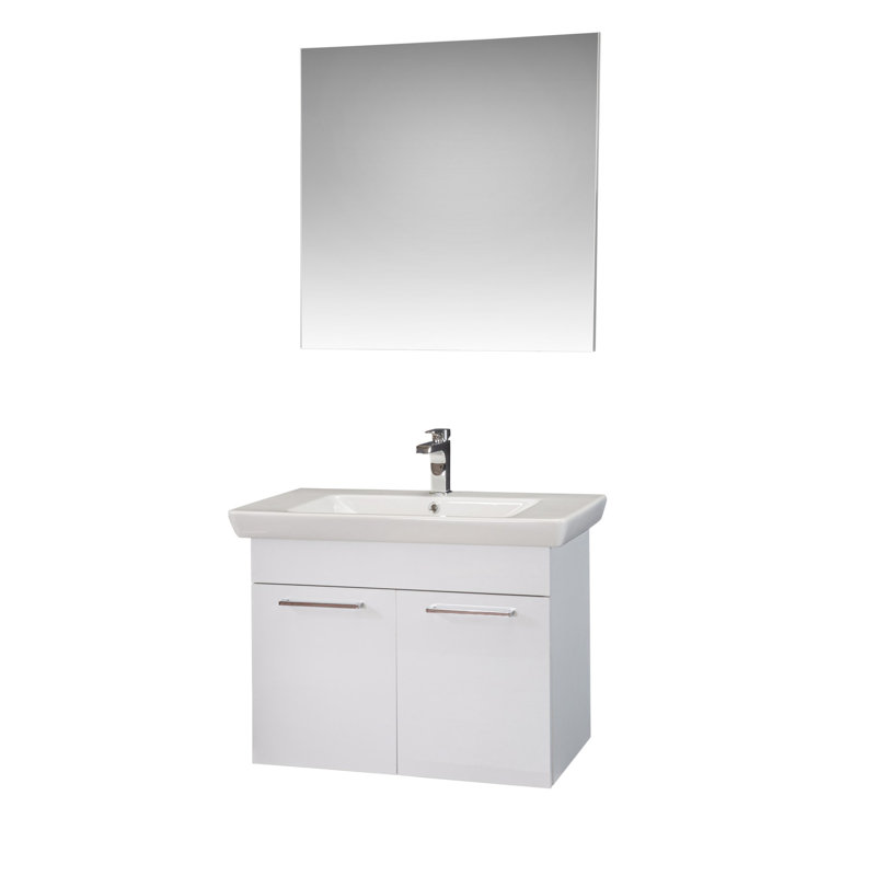 Ensemble de meuble-lavabo mural simple 33,4 "avec miroir Labrittany