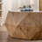 38"Three-Dimensional Embossed Pattern Design American Retro Style Coffee Table,White Tabletop