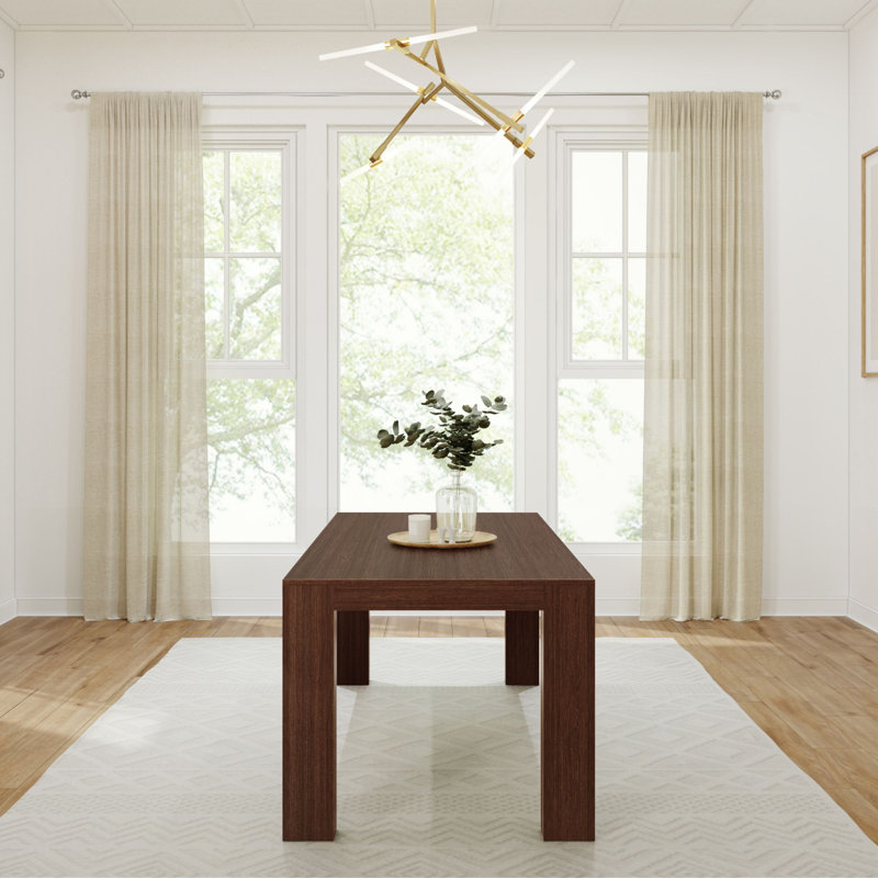 Table de salle à manger Chalonda, Noyer brossé, L 35,8 po x L 72,25 po 
