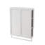 Armoire moderne en verre arqué 23,62 "à deux portes avec miroir incassable non vitré - rangement double couche, tablette ouverte et porte-serviettes-1133807081