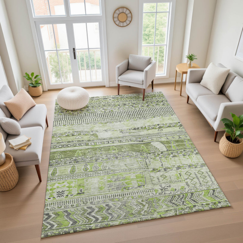 Premium Machine Washable Bitteridge AMF1835 Stripes Rug, Rectangle 9' x 12'