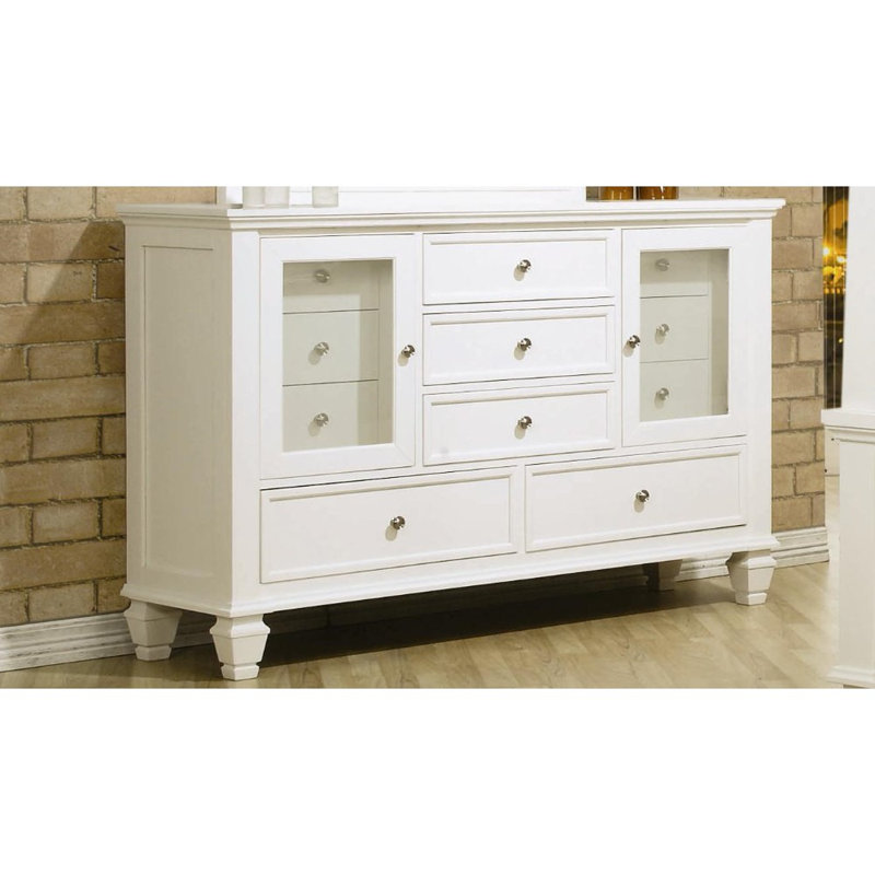 Commode combinée 11 tiroirs en bois Ecker, Blanc