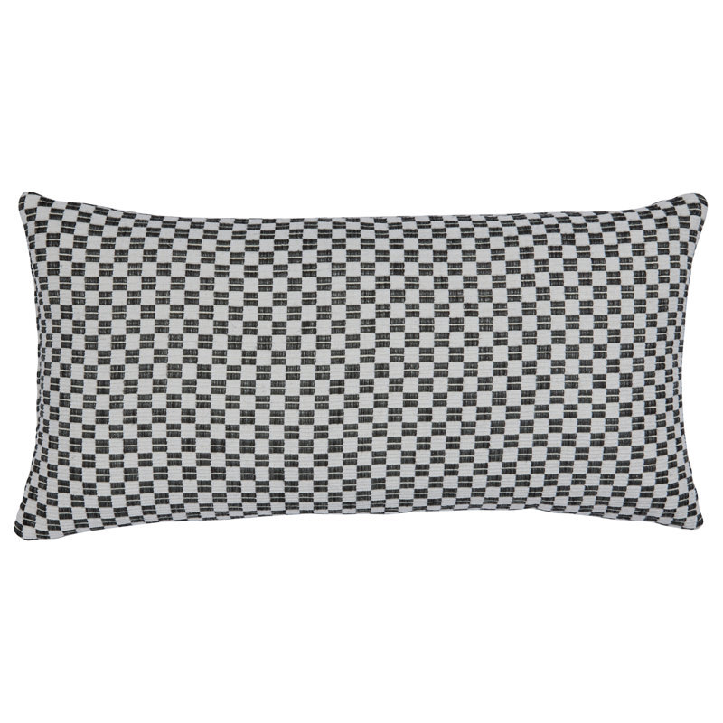 Coussin Elkhart, H 12 po x l 24 po, Noir géométrique