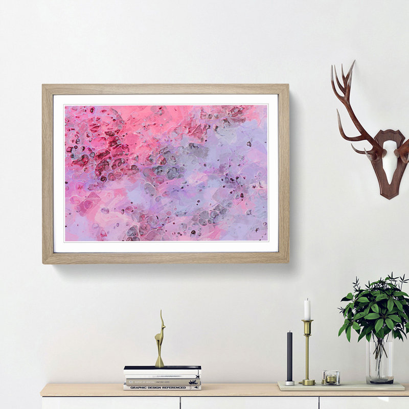 A New Dawn in Abstract - Picture Frame Painting Print, 36cm H x 48cm W x 2cm D, Oak Framed