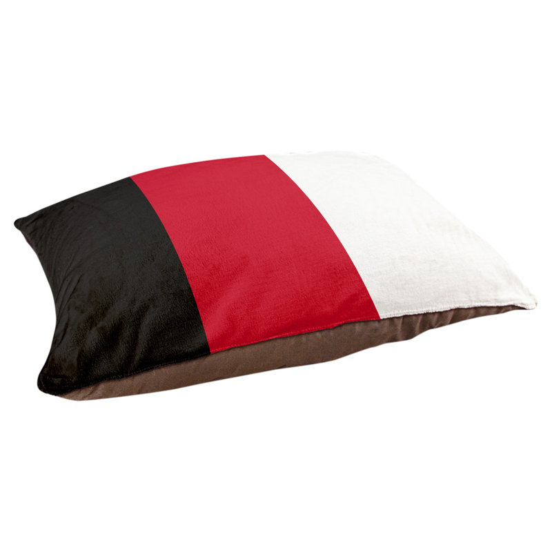 Coussin California, Grand (l 40 po x P 30 po x H 14 po), Noir / Rouge / Blanc