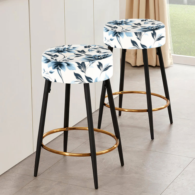 Pacetti - Ensemble de 2 tabourets floraux