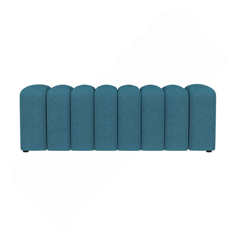 Fabric Upholstered Tufted Accent Bench, Peacock Blue