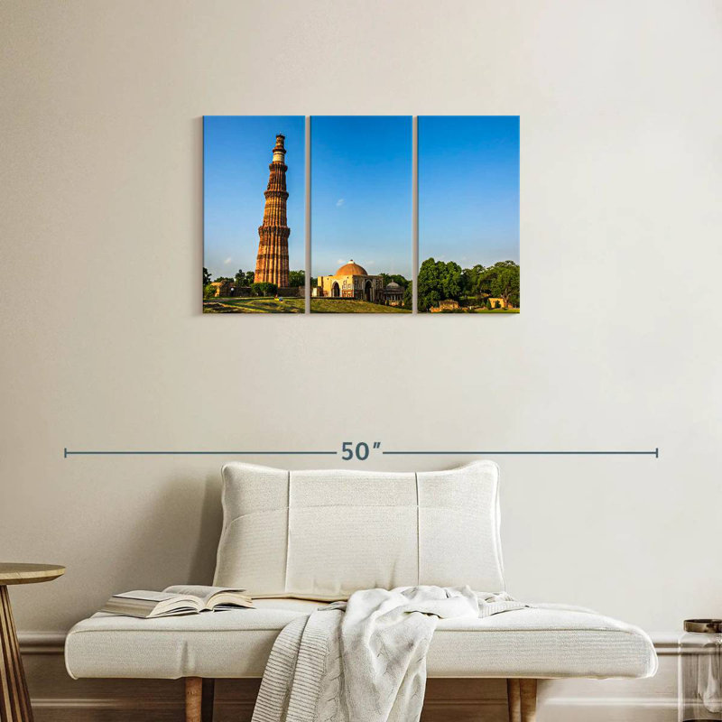 Qutub Minar Tower, 20" H x 33" W