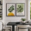 Boho de style Mid-Century moderne, "Bold Bright Yellow & Green Leaves-70115282-70115281
