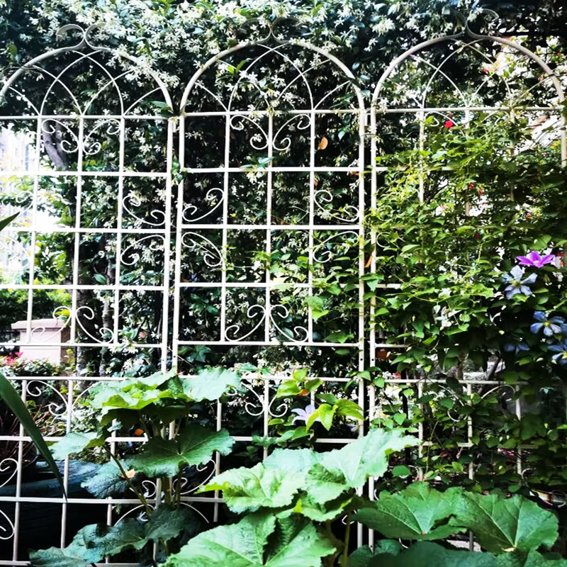 Treillis de jardin en métal 86,7 po x 19,7 po sur 2, rouille, pour plantes grimpantes: rose, raisin, pois, facile à installer, jasmin,
