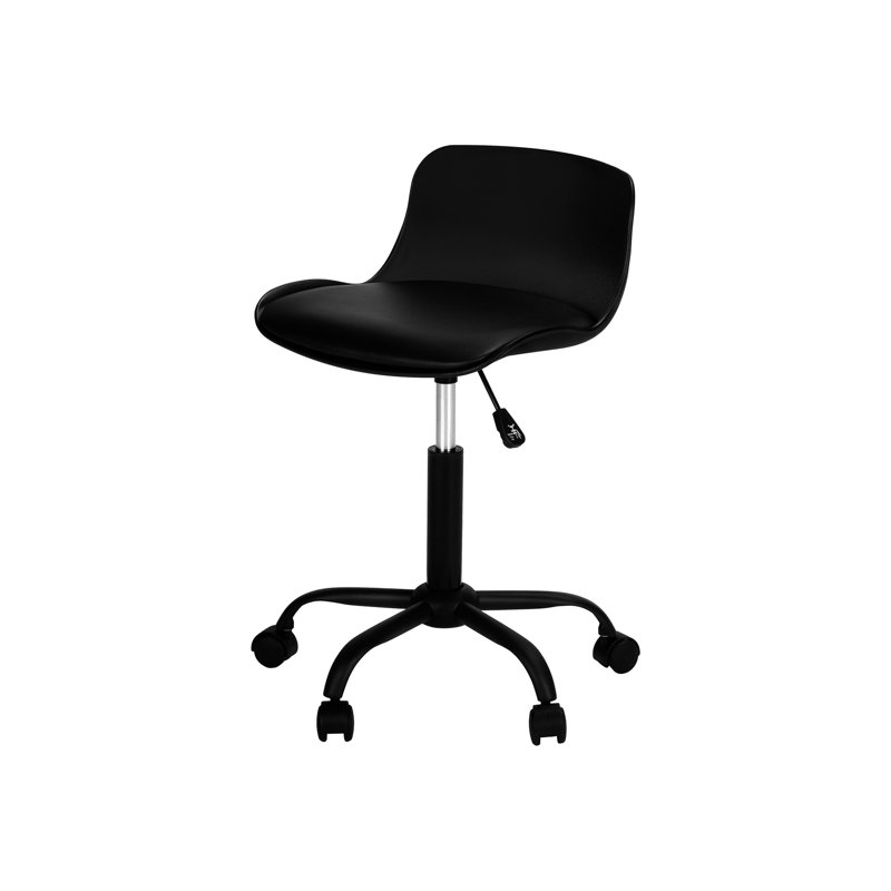 Fauteuil de travail ergonomique ergonomique en cuir noir, hauteur réglable pour les enfants, réglable, pivotant, revêtement en similicuir