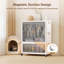 Armoire de rangement empilable et pliable en plastique - Armoires à portes avec roulettes et tringle - Rangement pliable pour vêtements dans la chambre ou le salon - Gris transparent