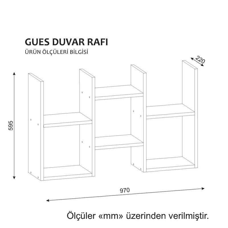 Tablette décorative 6 pièces Haralson, Wengé