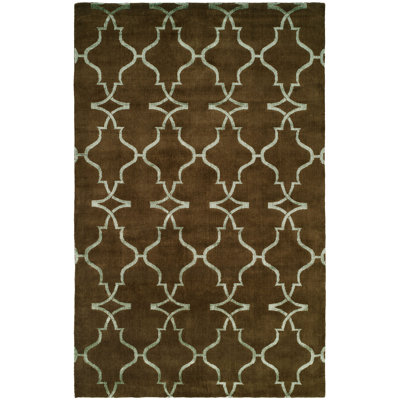 Farooqnagar Damask Area Rug in Brown