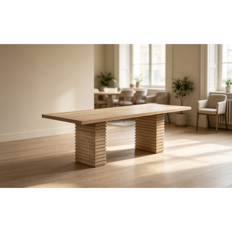 Table de salle à manger 95 pouces, Bois de frêne naturel