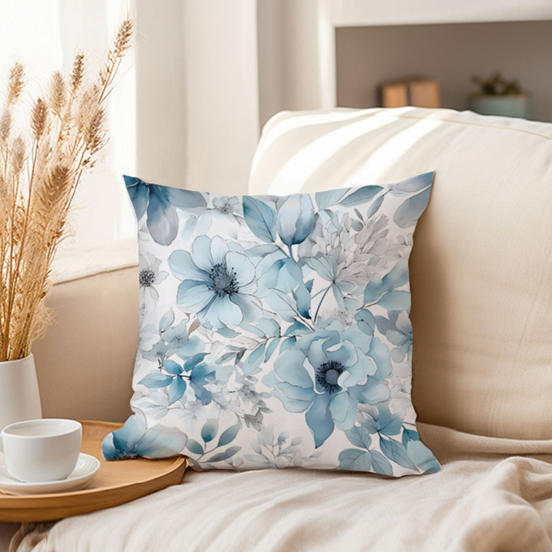 Floral Blue Flowers Pattern Flower VI, 16"H x 16"W