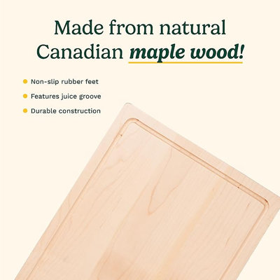 Planche à découper rectangulaire Cuisinart en bois d'érable canadien, 16 po x 20 po