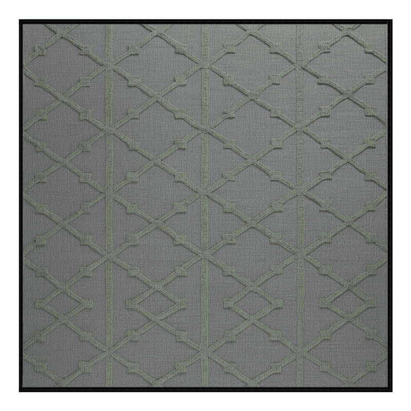 Tapis gris en treillis lavable à la machine, Carré 4 pi