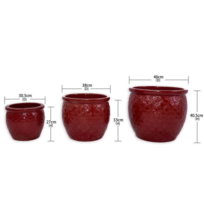High-quality ceramic flower pots, Bean Paste Red