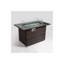 Foyer de table 44 po au gaz propane, foyer rectangulaire de 50 000 BTU, plateau de table en tuiles avec une belle base en osier pour la terrasse du patio extérieur