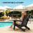 Black Oversized HDPE Patio Folding Adirondack Chair With Cup Holder