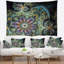 Tapisserie verte symétrique de fleur de fractale Floral-28484427