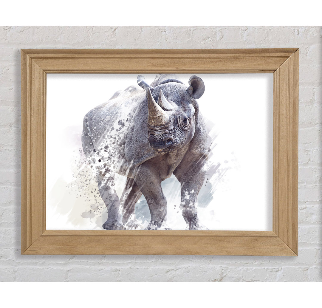 Aquarell Nashorn - Druck