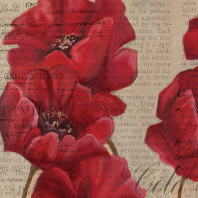Red Flower Overlay - Wrapped Canvas Print