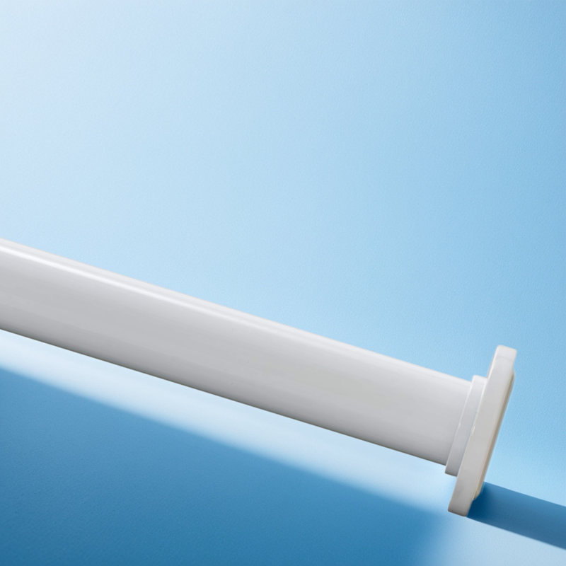 Tringle à rideaux à tension de ressort robuste pour la douche ou les fenêtres - Longueur réglable sans installation de perceuse avec embouts en caoutchouc antidérapants et revêtement antirouille