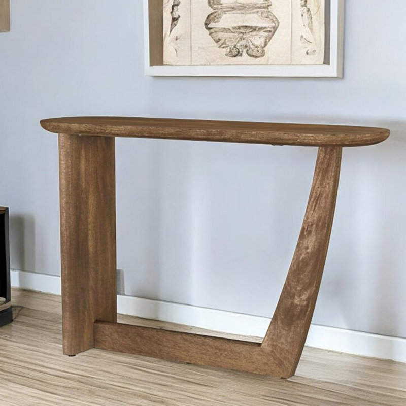 Console ovale en bois de manguier massif