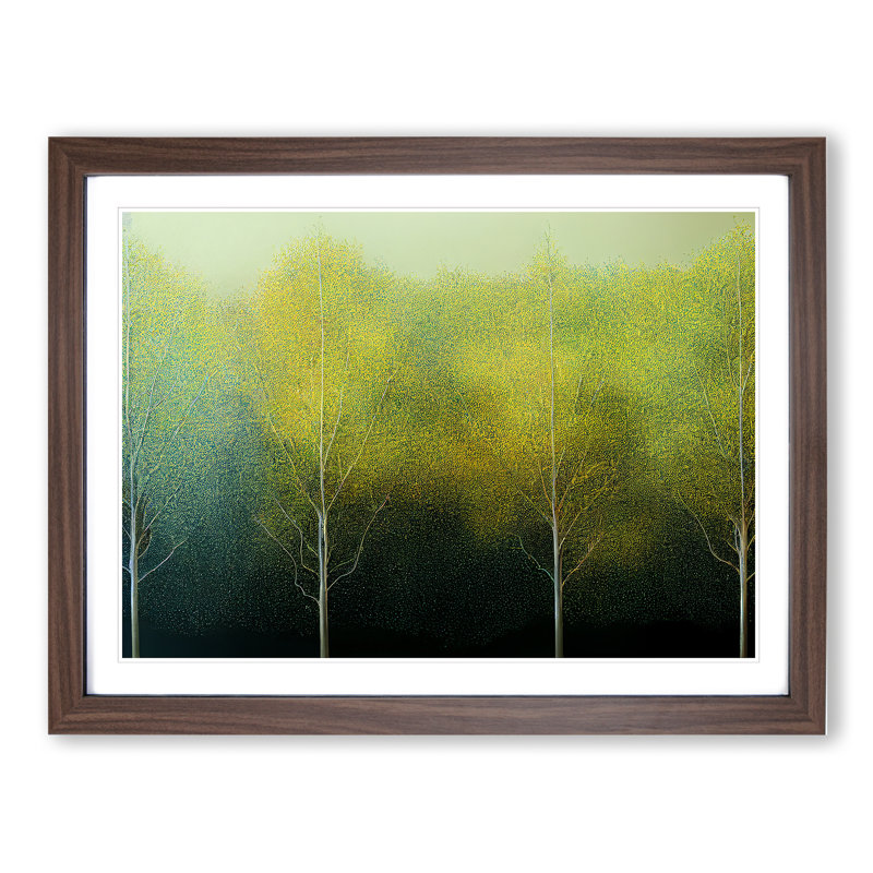 The Forest Trees - Single Picture Frame Print, 34cm H x 46cm W, Walnut