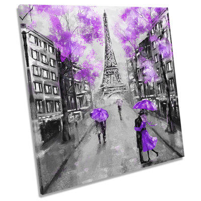 Eiffel Tower Paris Floral Picture - Wrapped Canvas Art Prints