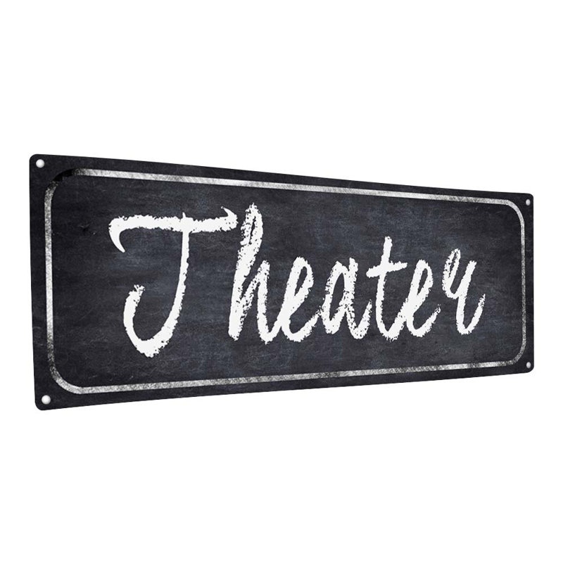 Panneau de théâtre en métal de style tableau noir