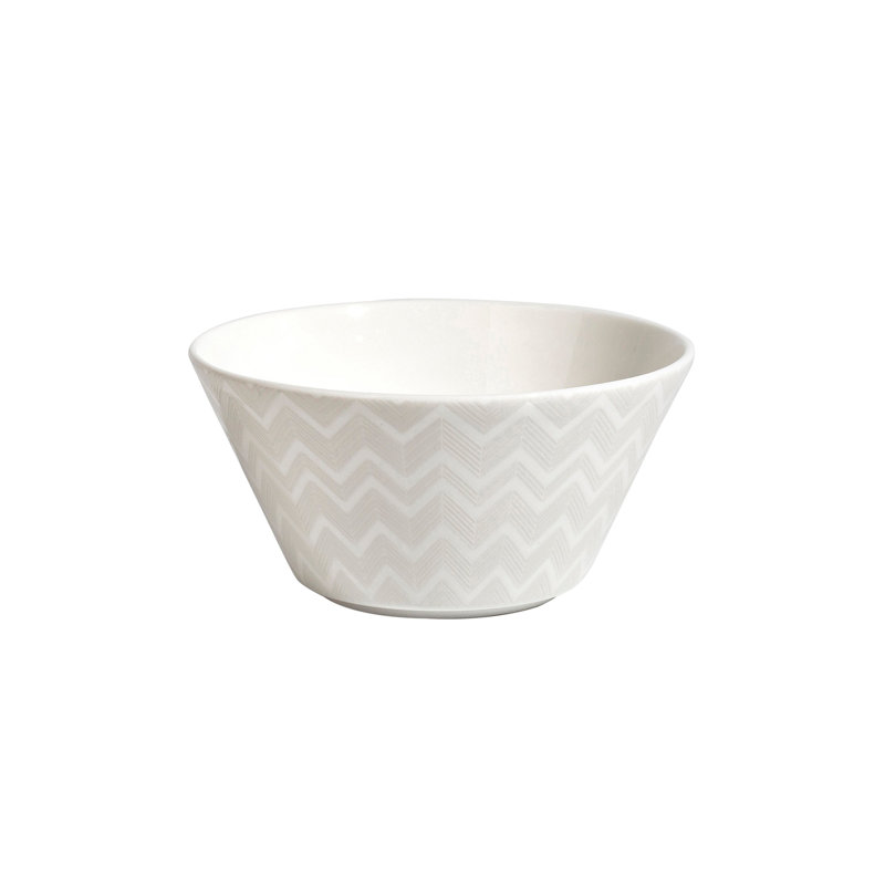 Missoni Fruit Bowls Zig Zag White Set 2 Pcs. Diam. 5", H 2.5"