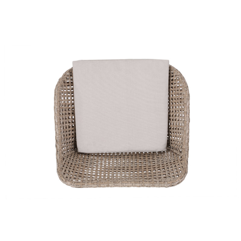 Aranza Outdoor Wicker And Iron Barstool, Light Brown, Set Of 4