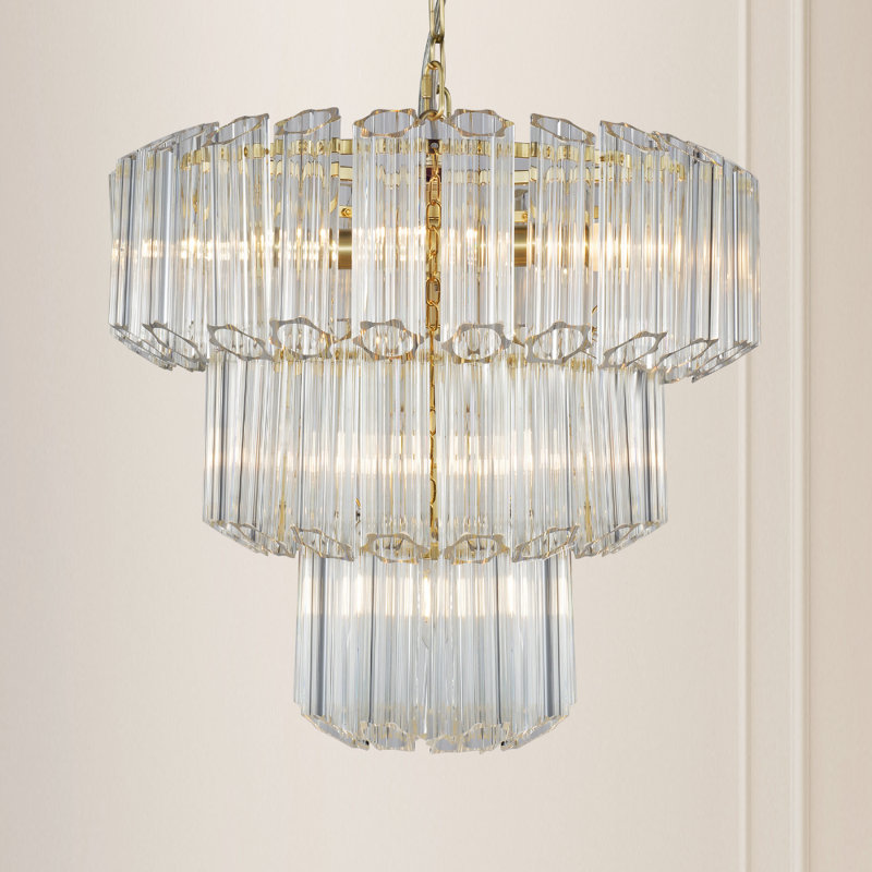 Adilbek 7 - Light Crystal Chandelier, Satin Brass