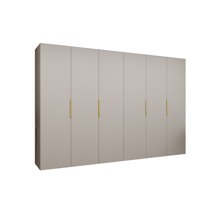 Manufactured Wood Wardrobe, cashmere + handles: gold