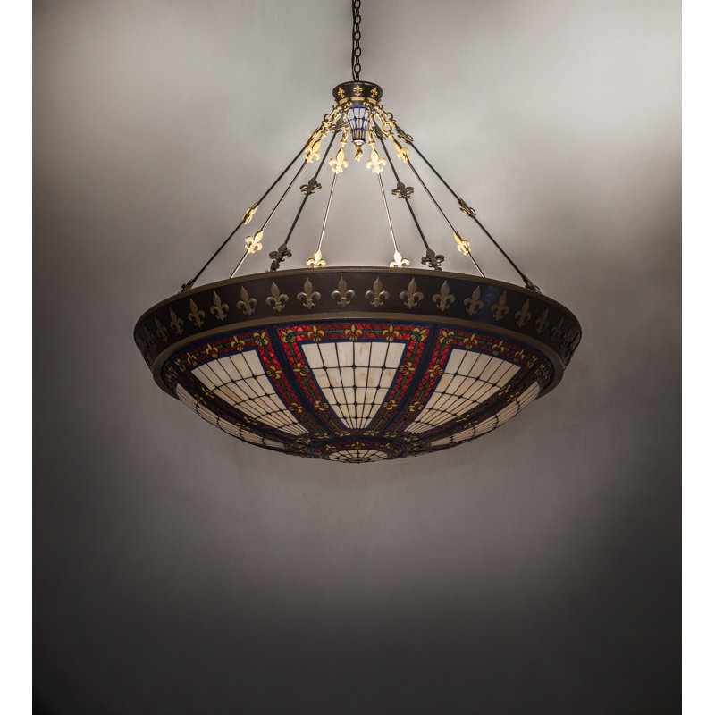 62" Wide Fleur-De-Lis Inverted Pendant