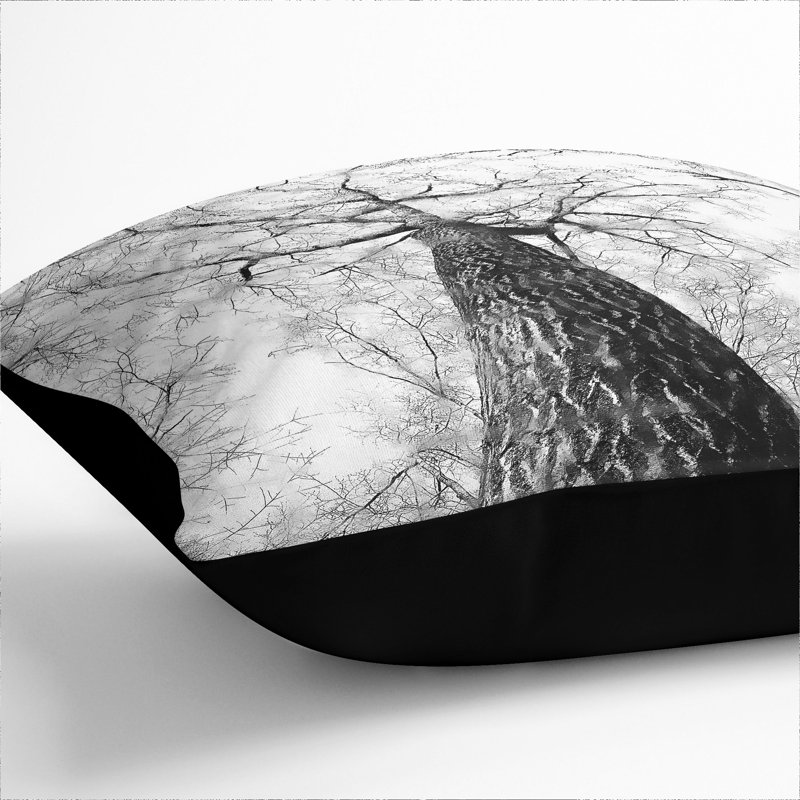 Below the Forest Painting Scatter Cushion, 40cm H x 40cm W x 15cm D, Black