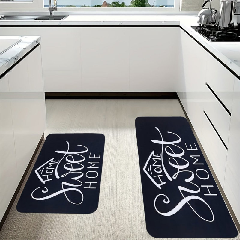 Tapis de cuisine noir 2 pièces Sweet Home