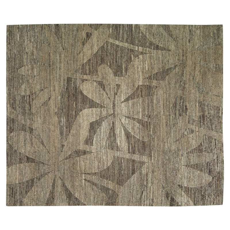 Paradise Floral Area Rug in Gray, Rectangle 8' x 10'