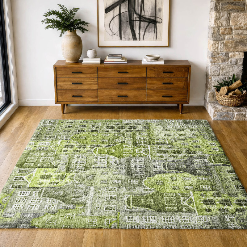 Tapis fantaisie de qualité supérieure lavable à la machine Dream ADS600, Vert, 10' x 14'