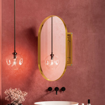 Armoire de salle de bain 19,96X34,03X4,48 pouces avec miroir
