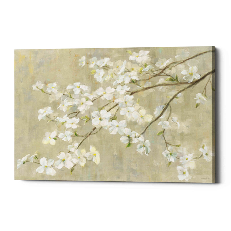 «Dogwood In Spring Neutral Crop», impression sur toile tendue, H 26 po x l 40 po x P 1,5 po